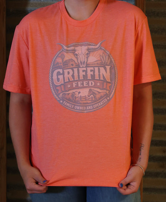 Griffin Feed half tone or full tone Skull Season logo t-shirt.