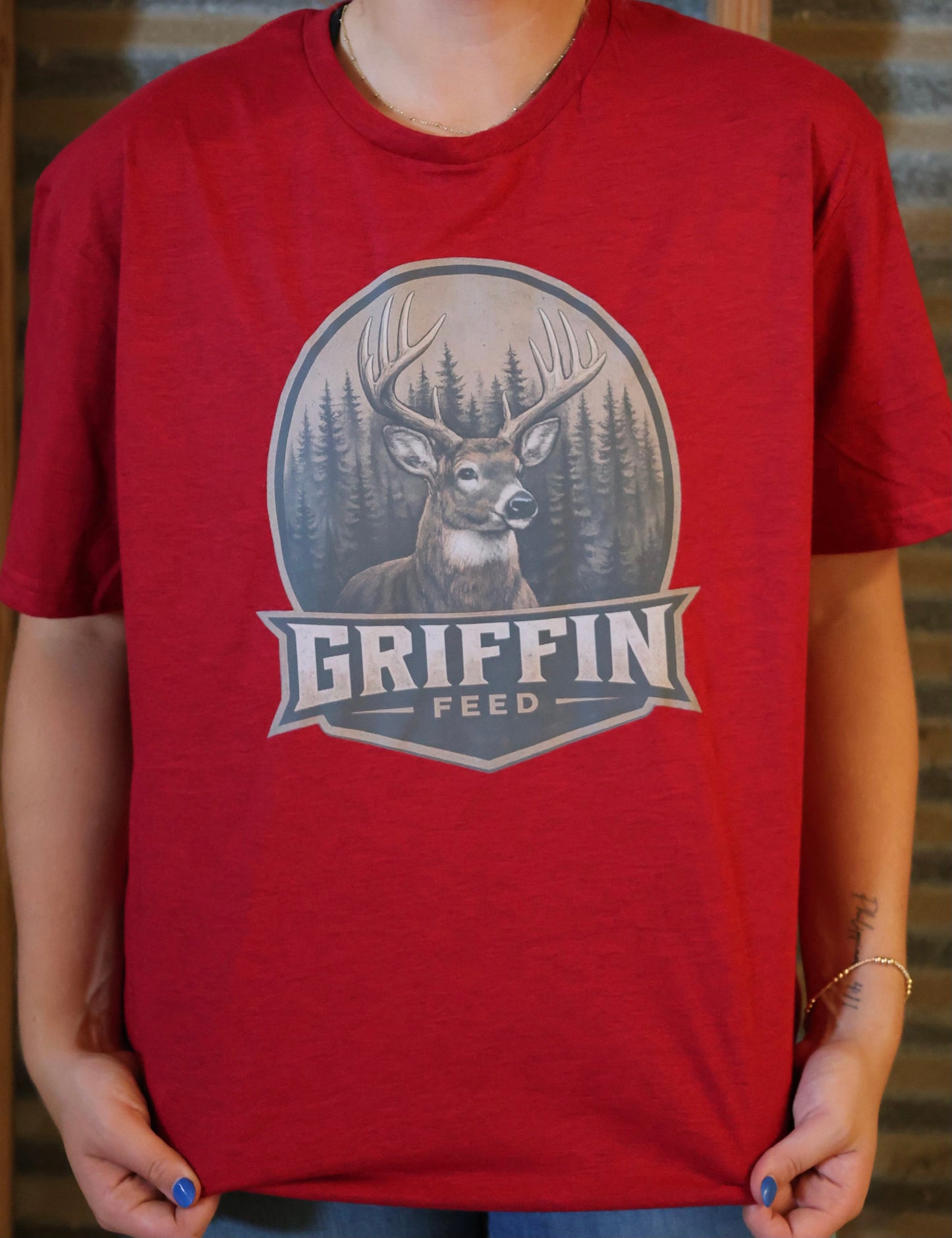 Griffin Feed half tone or full tone Deer Season logo t-shirt.